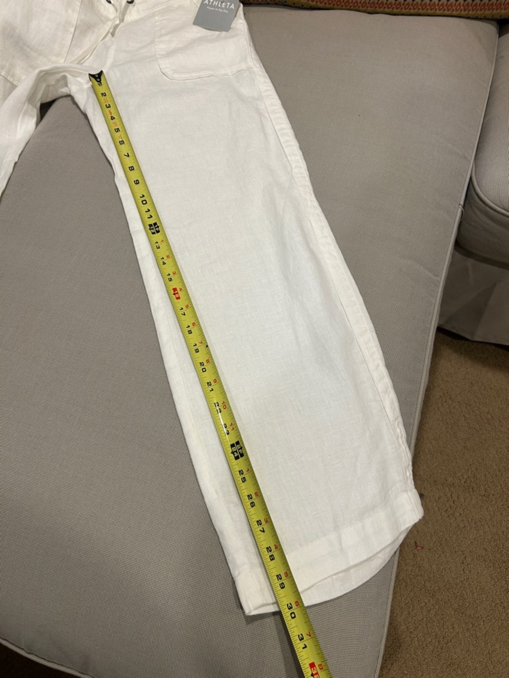 NWT Athleta White Linen Pants Women’s Size 8 Petite - Picture 7 of 11